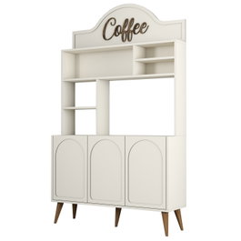 Hanah Home Lyon 120 Mueble Bar para Café - Crema y Nogal